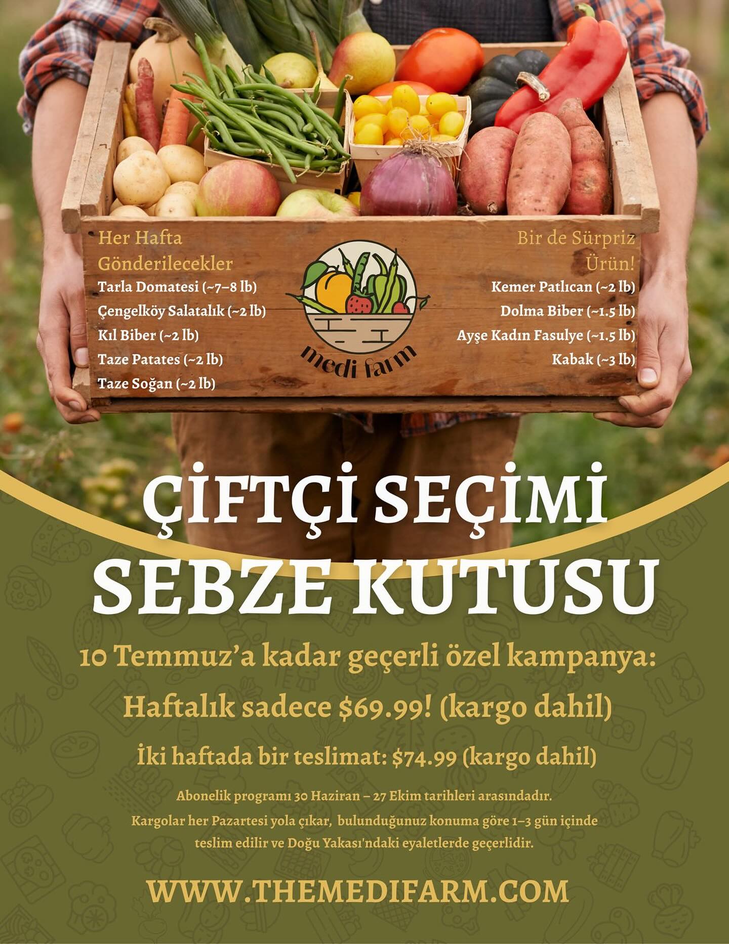 Çiftçi Seçimi Sebze Kutusu Aboneliği